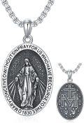 wholesale 925 Sterling Silver &  Religious Medal Pendant Necklaces for Women Men Catholic s (Virgin Mary)-0-0