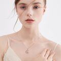 wholesale 925 Sterling Silver Dancing Girl Pendant Necklace with Rose Gold Accents and Moon Design-0-1