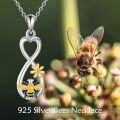 wholesale 925 Sterling Silver Heart Infinity Bee Daisy Charm Pendant Necklace s for Women-0-3