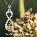 wholesale 925 Sterling Silver Heart Infinity Bee Daisy Charm Pendant Necklace s for Women-0-3