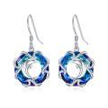 TOUPOP Sterling Silver Crystal Sea Turtle Dolphin Whale Dangle Earrings-0-0