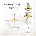 wholesale 925 Sterling Silver Cross with Honeybee and Dripping Gold Accents Pendant Necklace Christian Gift for Her-0-3