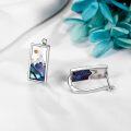 wholesale 925 Sterling Silver Mountain Scene Abalone Shell Huggie Hoop Earrings for Women Gifts-0-3