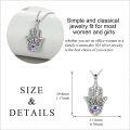 wholesale 925 Sterling Silver Hamsa Hand Necklace 19-23mm for Women, Hand of Fatima Pendant with 18-20 Chain, Gift Ready-0-2