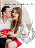 wholesale 925 Sterling Silver Heart Opal Lucky Horse Shoe Charm Necklace for Women Girls-0-2