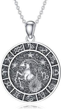 wholesale 925 Sterling Silver Unicorn & Star Zodiak Constellation Necklace for Women Girls Gift-Capricorn