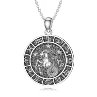wholesale 925 Sterling Silver Unicorn & Star Zodiak Constellation Necklace Wholesale for Women Girls Gift-Capricorn