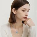 wholesale 925 Sterling Silver Turtle And Wave Pendant With Blue Gemstone Necklace-0-5