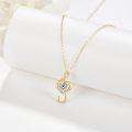 wholesale 14K Gold  Heart-Shaped Crystal Musical Note Pendant Necklace for Women Girls' Gifts-0-2