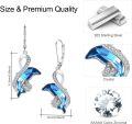 wholesale 925 Sterling Silver Blue Crystal Dolphin Drop Earrings for Women-0-1