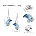 wholesale 925 Sterling Silver Blue Crystal Dolphin Drop Earrings Wholesale for Women-0-1