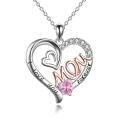 TOUPOP Sterling Silver Birthstone Pendant I Love You Forever Mom Jewelry-0-0