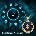 wholesale 14k Gold Plated Blue Sandstone Zodiac Necklace 12 Constellation Pendant for Women-0-9