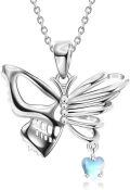wholesale 925 Sterling Silver Butterfly Heart Pendant Necklaces for Women's  Ideas-0-0