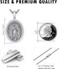 wholesale 925 Sterling Silver Virgin Mary Pray for Us Medal Necklace Pendant-0-4