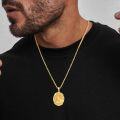 wholesale 925 Sterling Silver & 24k Gold Plated Customizable Saint Christopher Protect Us Medallion Pendant Necklaces for Men and Women-0-3
