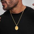 wholesale 925 Sterling Silver & 24k Gold Plated Customizable Saint Christopher Protect Us Medallion Pendant Necklaces for Men and Women-0-3