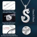wholesale 18K White Gold Plated Sterling Silver Moissanite Heart Initial A-Z Necklace for Women-0-2