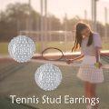 wholesale 925 Sterling Silver Tennis Ball Shaped Cubic Zirconia Stud Earrings Sporty Fashion  for Women-0-5