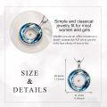 wholesale 925 Sterling Silver Blue Round Crystal Mustard Seed Pendant Necklace for Women Christian Faith  43cm Chain Length-0-3