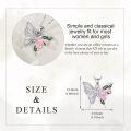 wholesale 925 Sterling Silver Pink Opal and Green Moss Agate Butterfly Flower Pendant Necklace-0-5