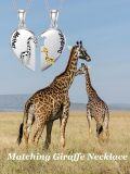 wholesale 925 Sterling Silver Giraffe Mother & Daughter Heart Pendant Necklaces Set-0-1