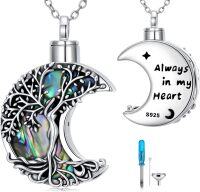 wholesale TOUPOP Tree Of Life Urn Necklaces For Ashes 925 Sterling Silver Moon Cremation Jewelry Memorial Keepsake Jewelry With Funnel Filler For Women Men -undefined
