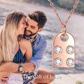 wholesale 925 Sterling Silver Plated Rose Gold Metal Lego Heart Pendant Necklaces for Couples Friendship  Set-0-4