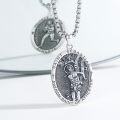 wholesale 925 Sterling Silver Football Athlete St. Sebastian Medal Pendant Necklace for Men-0-1
