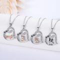wholesale 925 Sterling Silver Forever Love Dog Paw Print Heart Pendant Necklace for Women-0-2