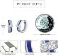 wholesale 925 Sterling Silver Lapis Lazuli & Cubic Zirconia Hoop Earrings 15mm Hypoallergenic  for Women and Men-0-3