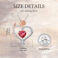 wholesale 925 Sterling Silver Rose Heart Birthstone Necklace for Women Valentine s Day Mother s Day Gift-0-3