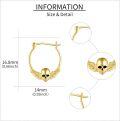 wholesale 14K Gold Skull Winged Hoop Earrings - Stylish Jewelry for Women and Girls-0-3