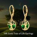wholesale 14K Gold Celtic Knot Green Stone Drop Earrings for Women - Trendy-0-2