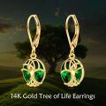 wholesale 14K Gold Celtic Knot Green Stone Drop Earrings for Women - Trendy-0-2