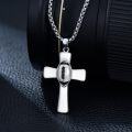 wholesale 925 Sterling Silver Cross with Football Design Pendant Necklace for Men-0-3