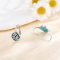 wholesale 925 Sterling Silver Blue Stone Celtic Knot Leverback Earrings for Women-0-2
