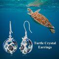 wholesale Sterling Silver Crystal Sea Turtle Dangle Earrings for Women Valentine s Day Gifts-0-3