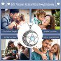 wholesale 925 Sterling Silver Opalite Moon Star Witch Pendant Necklace-0-4