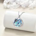 wholesale 925 Sterling Silver Abalone Shell Serenity Courage Wisdom Recovery Symbol Pendant Necklace-0-1