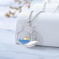 wholesale 925 Sterling Silver Beach Sun Pendant Necklace-0-2