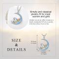 wholesale 925 Sterling Silver Opal Moon Pendant Necklace w/ Rabbit & Star Charm for Women's Gifts-0-2