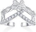 wholesale Sterling Silver Celtic Knot Rings Women Irish Adjustable Open Spiritual Jewelry Irish Gifts-0-0