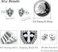 wholesale 925 Sterling Silver Shield Cross Stud Earrings - Religious Jewelry for Women and Men-0-4