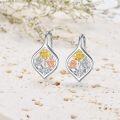 wholesale Sterling Silver Flower Leverback Earrings for Women Teens Birthday-0-1