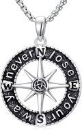 wholesale Compass Necklace For Men 925 Sterling Silver Graduation Necklace Celtic Knot Pendant Travel Compass Jewelry Christmas Graduation Gifts For Friend -0-0