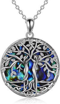 wholesale 925 Sterling Silver Abalone Shell Tree of Life Pendant Necklace for Women - Christmas Gift-sister tree necklace
