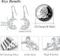 wholesale 925 Sterling Silver Moon Squirrel Drop Earrings-0-2