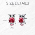 wholesale TOUPOP S925 Sterling Silver Owl Stud Earrings For Women - July Birthstone Jewelry Gifts For Daughter Granddaughter -0-3