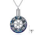 TOUPOP Sterling Silver Blue Crystal Cremation Urn Necklace with Filler-0-0